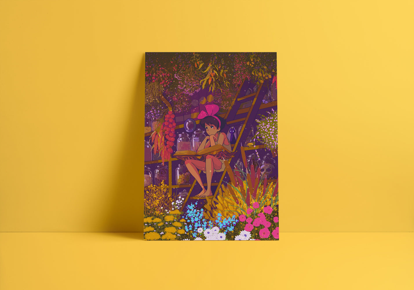 Flower Girl & Kitty Print