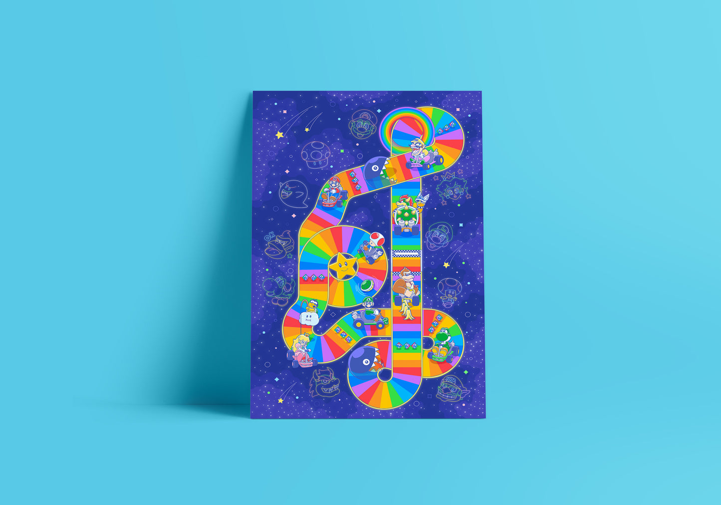 Rainbow Kart Map Print