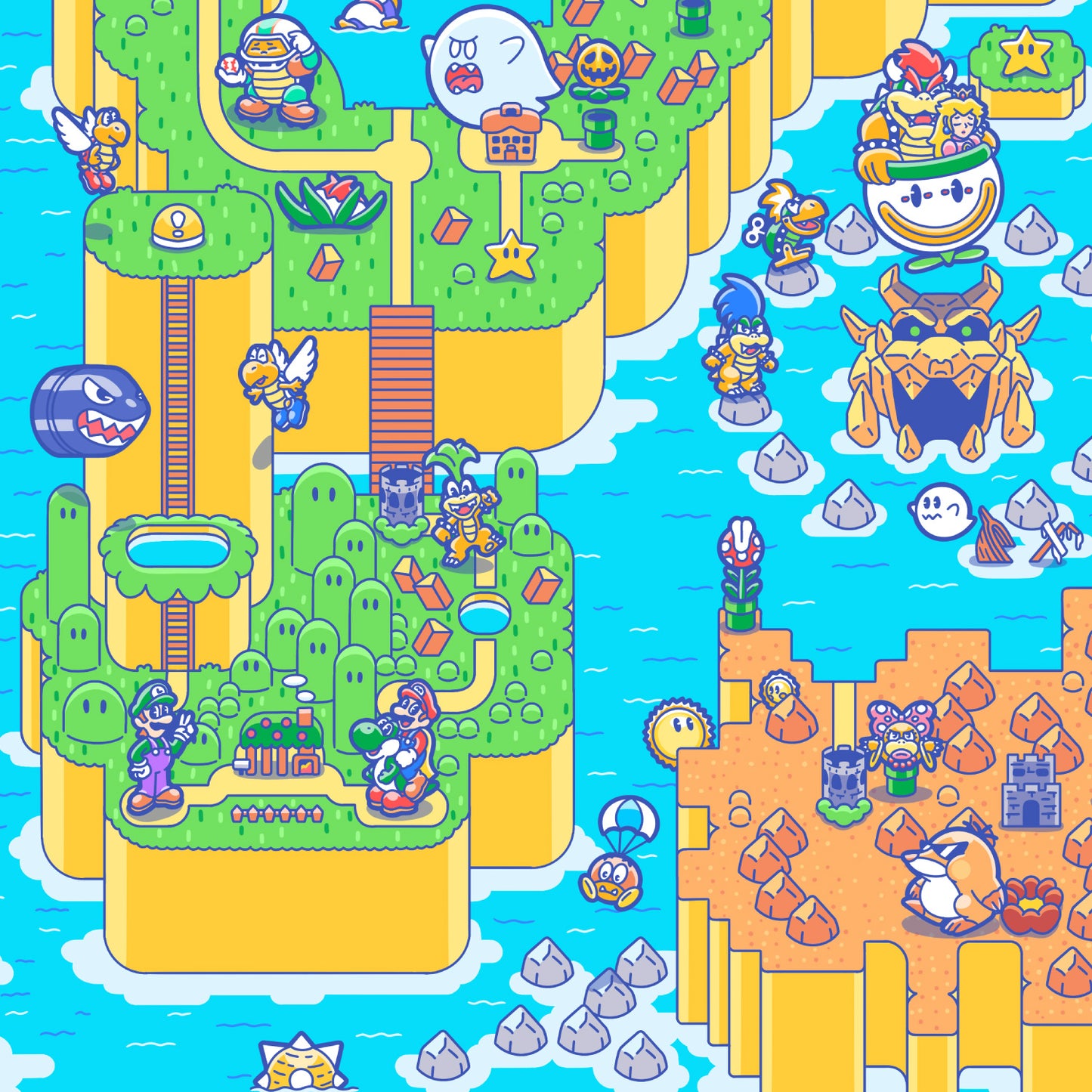 Super World Map Print