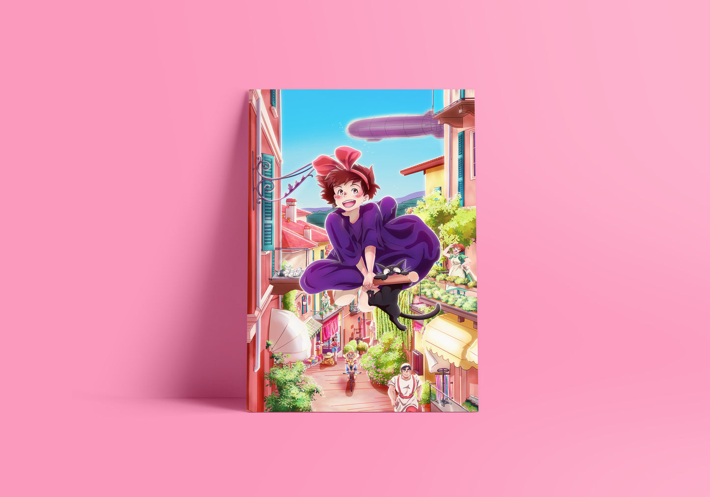 Flying Girl & Kitty Print